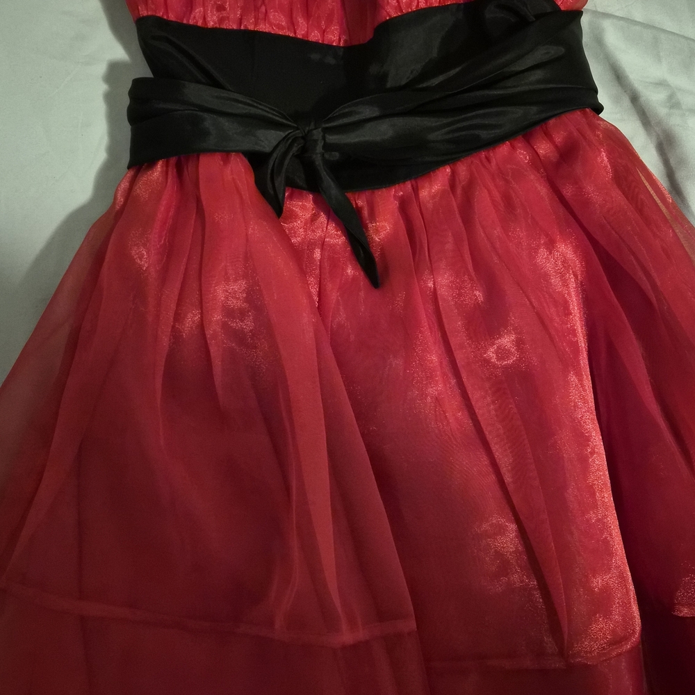 Red with black ribbon Betsey Johnson strapless cupcake dress